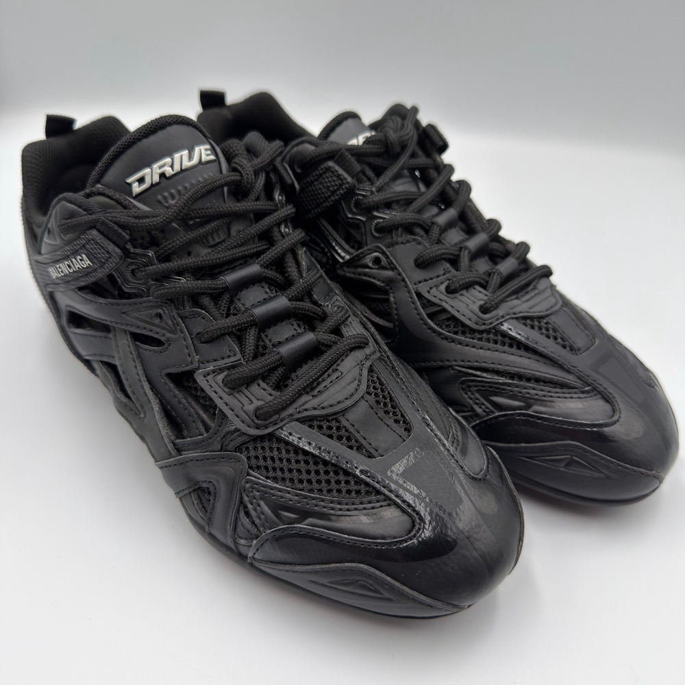 Balenciaga Drive Sneakers Black Low Top Trainers 624344 Mens 7 Womens 9 EU 37